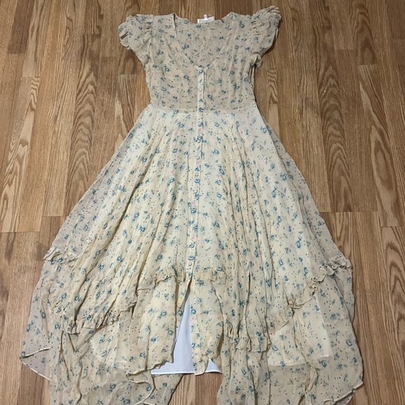 LOVESHACKFANCY Andie Silk Midi Dress Size 4 - Picture 4 of 10